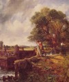 Barco pasando una esclusa Paisaje romántico John Constable